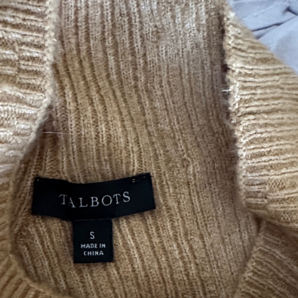 Talbots Warm Brown Long Sleeve Knit lightweight Stretchy Soft Sweater Dress - Picture 3 of 4